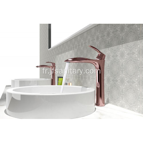 Robinet de lavabo en or rose pour salle de bain